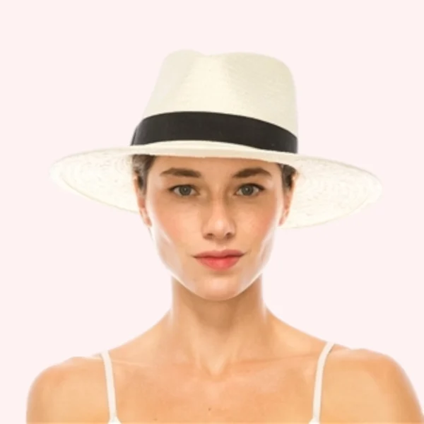 Panama Hat with Black Band - Image 2