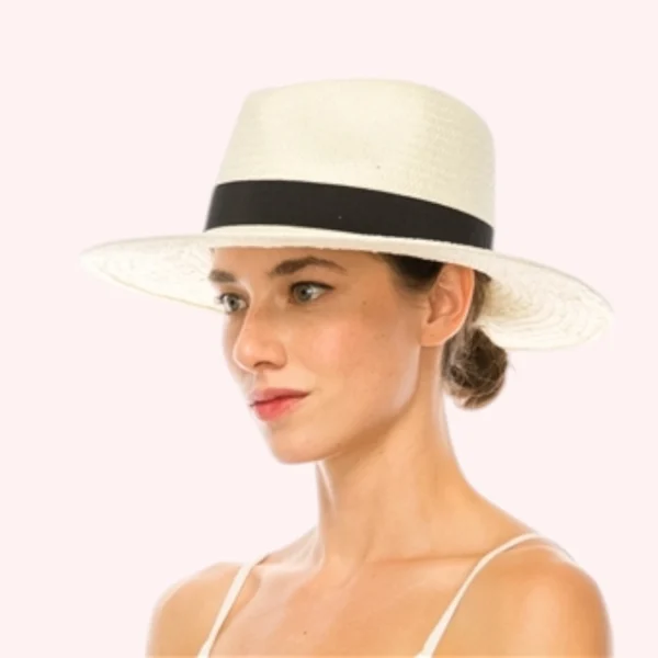 Panama Hat with Black Band - Image 3
